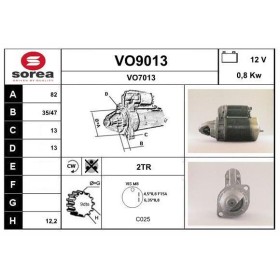 Motor de arranque (arrancador) SNRA - VO9013