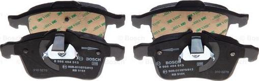 BOSCH 0 986 494 513 - Juego de pastillas de freno vegaparts.es