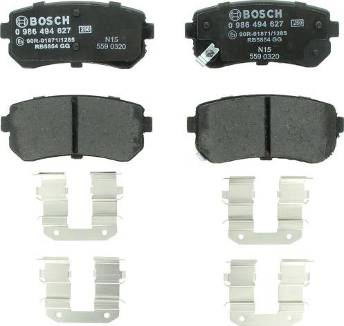 BOSCH 0 986 494 627 - Juego de pastillas de freno vegaparts.es