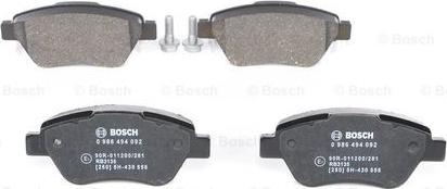 BOSCH 0 986 494 092 - Juego de pastillas de freno vegaparts.es