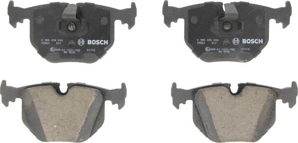 BOSCH 0 986 494 006 - Juego de pastillas de freno vegaparts.es