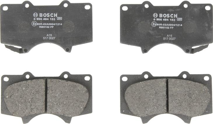 BOSCH 0 986 494 153 - Juego de pastillas de freno vegaparts.es