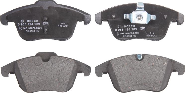 BOSCH 0 986 494 209 - Juego de pastillas de freno vegaparts.es
