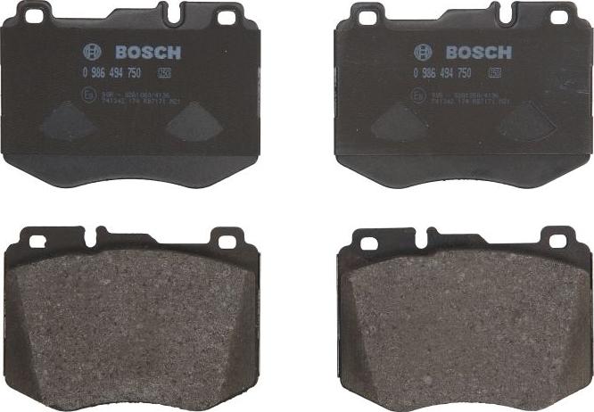 BOSCH 0 986 494 750 - Juego de pastillas de freno vegaparts.es