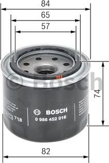 BOSCH 0 986 452 016 - Filtro de aceite vegaparts.es