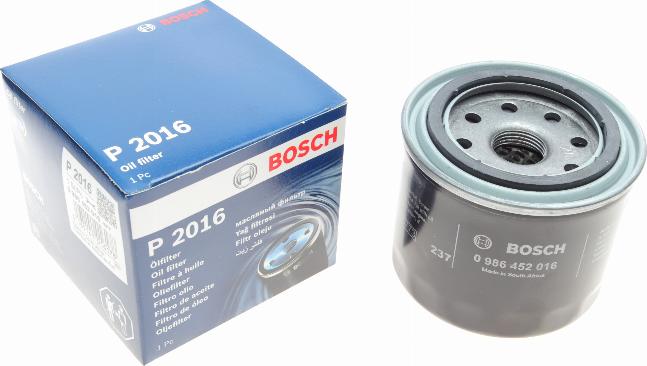 BOSCH 0 986 452 016 - Filtro de aceite vegaparts.es