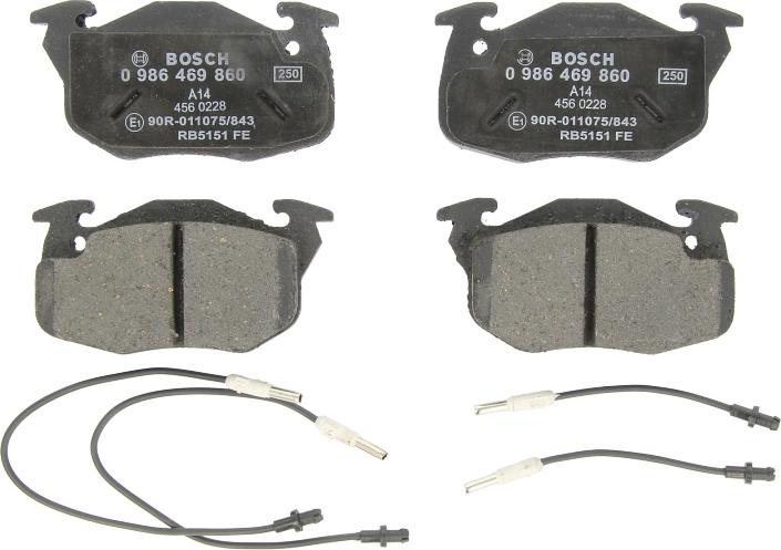 BOSCH 0 986 469 860 - Juego de pastillas de freno vegaparts.es