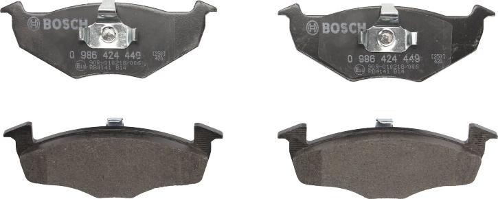 BOSCH 0 986 424 449 - Juego de pastillas de freno vegaparts.es