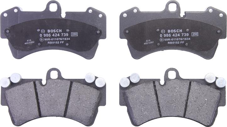 BOSCH 0 986 424 739 - Juego de pastillas de freno vegaparts.es
