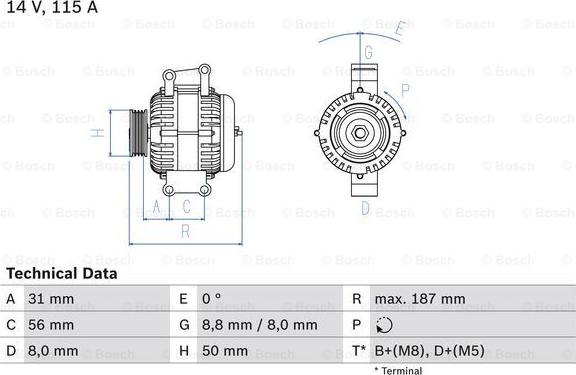 BOSCH 0 986 043 660 - Alternador vegaparts.es