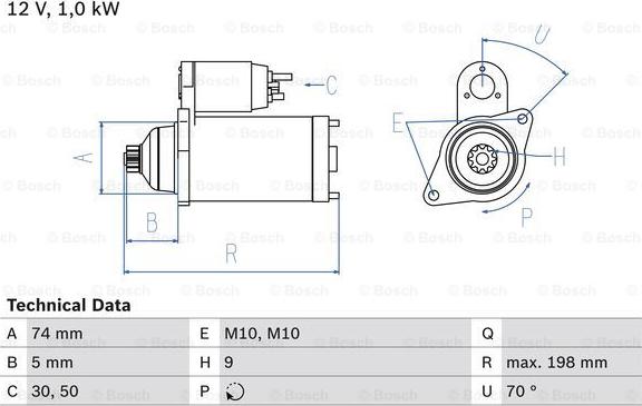 BOSCH 0 986 015 001 - Motor de arranque vegaparts.es