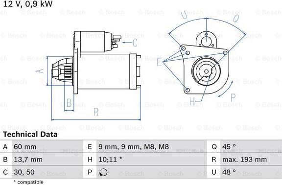 BOSCH 0 986 021 970 - Motor de arranque vegaparts.es