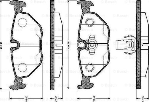 BOSCH 0 986 TB2 145 - Juego de pastillas de freno vegaparts.es