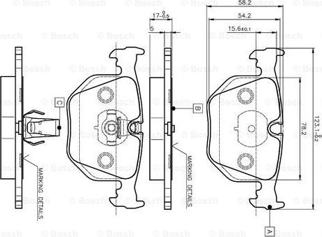 BOSCH 0 986 TB2 204 - Juego de pastillas de freno vegaparts.es