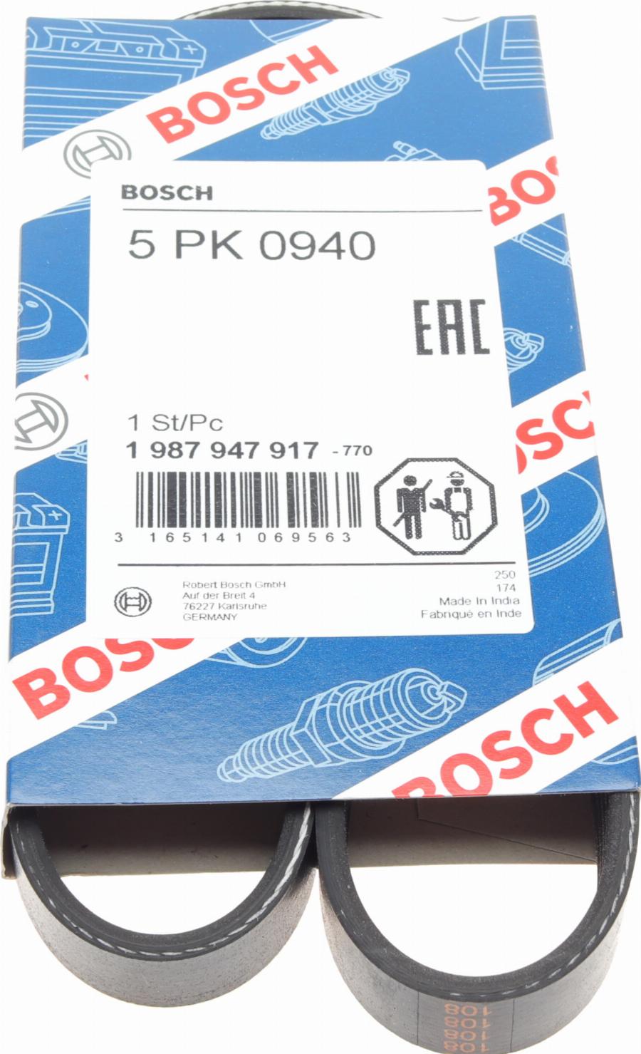 BOSCH 1 987 947 917 - Correa trapecial poli V vegaparts.es