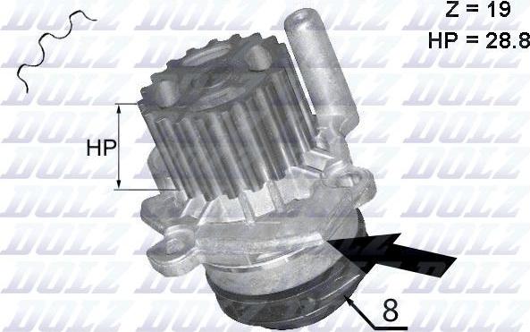 DOLZ A224 - Bomba de agua vegaparts.es