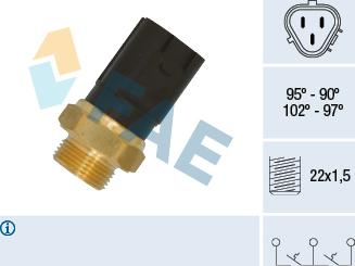 FAE 38185 - Interruptor de temperatura, ventilador del radiador vegaparts.es