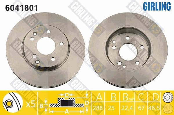 Girling 6041801 - Disco de freno vegaparts.es