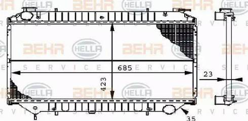 HELLA 8MK 376 706-421 - Radiador, refrigeración del motor vegaparts.es