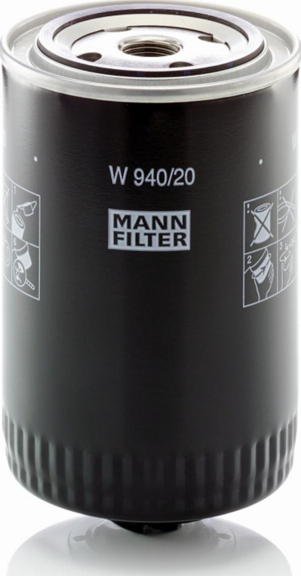 Mann-Filter W 940/20 - Filtro de aceite vegaparts.es