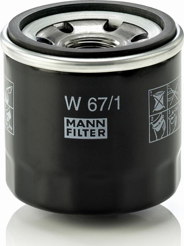 Mann-Filter W 67/1 - Filtro de aceite vegaparts.es