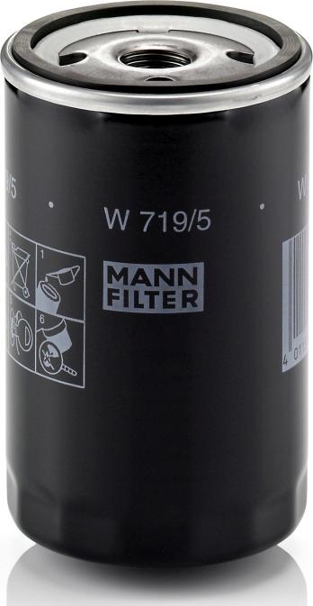 Mann-Filter W 719/5 - Filtro de aceite vegaparts.es