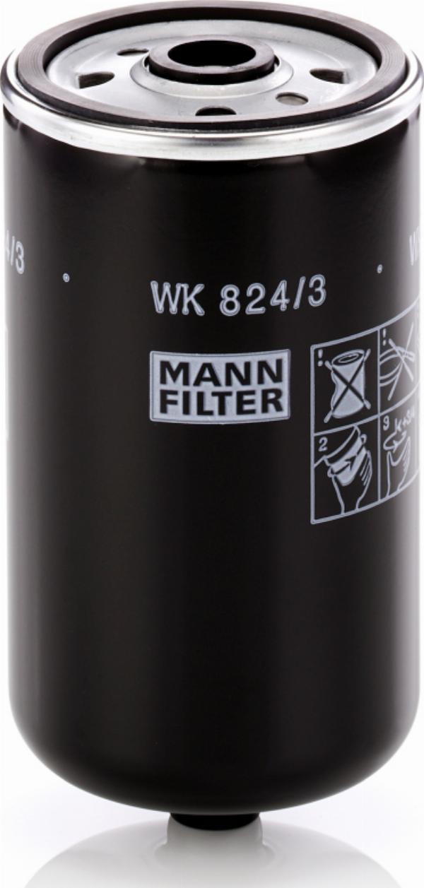 Mann-Filter WK 824/3 - Filtro combustible vegaparts.es