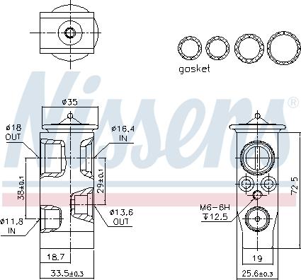 NISSENS 999373 - Válvula de expansión, aire acondicionado vegaparts.es