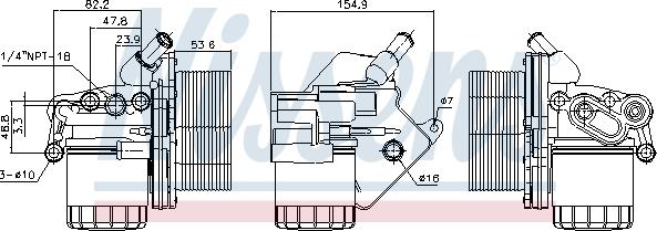 NISSENS 90893 - Radiador de aceite, aceite motor vegaparts.es