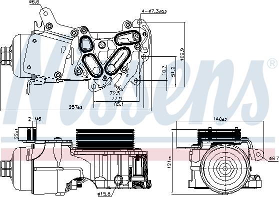 NISSENS 91124 - Radiador de aceite, aceite motor vegaparts.es