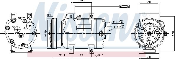 NISSENS 89029 - Compresor, aire acondicionado vegaparts.es