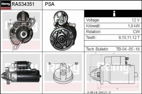 Remy RAS34351 - Motor de arranque vegaparts.es
