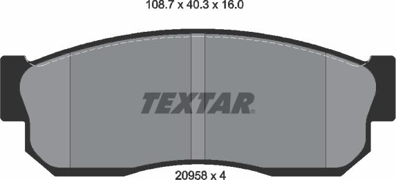 Textar 2095802 - Juego de pastillas de freno vegaparts.es