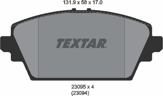 Textar 2309501 - Juego de pastillas de freno vegaparts.es