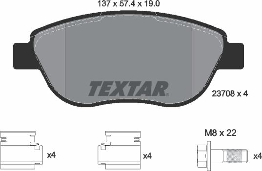 Textar 2370803 - Juego de pastillas de freno vegaparts.es