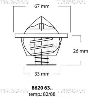 Triscan 8620 6382 - Termostato, refrigerante vegaparts.es