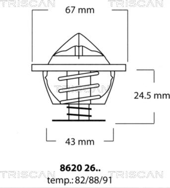 Triscan 8620 2682 - Termostato, refrigerante vegaparts.es