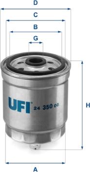 UFI 24.350.00 - Filtro combustible vegaparts.es