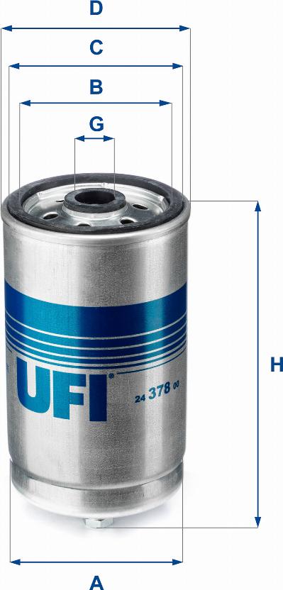 UFI 24.378.00 - Filtro combustible vegaparts.es
