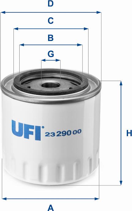 UFI 23.290.00 - Filtro de aceite vegaparts.es