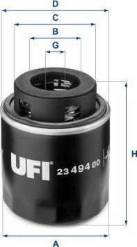 UFI 23.494.00 - Filtro de aceite vegaparts.es