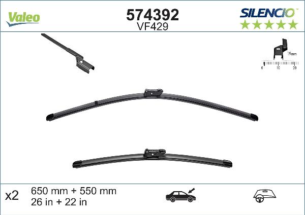 VALEO 574392 - Limpiaparabrisas vegaparts.es