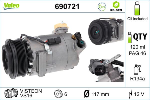 VALEO 690721 - Compresor, aire acondicionado vegaparts.es