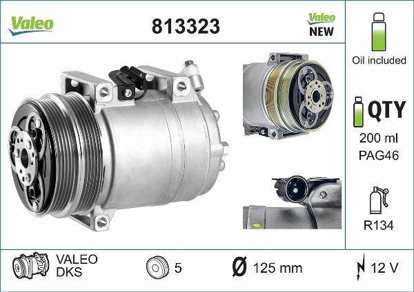VALEO 813323 - Compresor, aire acondicionado vegaparts.es