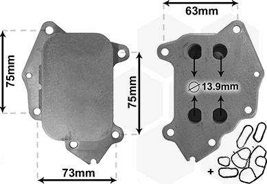 Van Wezel 40003396 - Radiador de aceite, aceite motor vegaparts.es