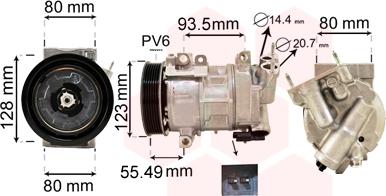Van Wezel 4000K315 - Compresor, aire acondicionado vegaparts.es