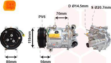 Van Wezel 4000K322 - Compresor, aire acondicionado vegaparts.es