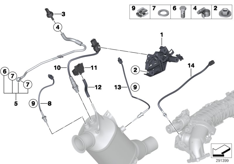 Mini 13 62 7 805 152 - Sensor, presión gas de escape vegaparts.es