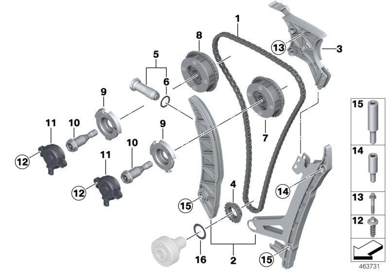 BMW 11 31 7 592 850 - Carril de deslizamiento, cadena de distribución vegaparts.es
