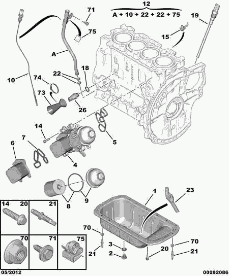 PSA 1103 L1 - Radiador de aceite, aceite motor vegaparts.es